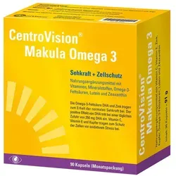 Centrovision Makula Omega-3 Kapseln 91 g - Omega-3 Nahrungsergänzungsmittel mit hochdosierten DHA und EPA für die Erhaltung der Sehkraft. Laktose- und glutenfrei, unterstützt die Zellschutzfunktion.
