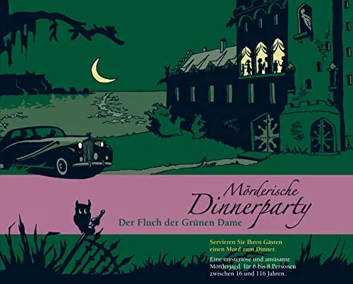 Mörderische Dinnerparty: Fluch der grünen Dame - Gesellschaftsspiel mit spannendem Krimi-Setting, ideal für gruselige Spielabende mit Freunden und Familie.