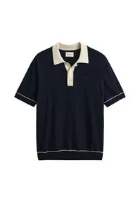 Gant Poloshirt blau XXL (58/60) - Hochwertiges Gant Poloshirt in Abendblau, gefertigt aus einem komfortablen Materialmix aus Baumwolle und Modal. Ideal für entspannte Freizeitlooks und den professionellen Einsatz.