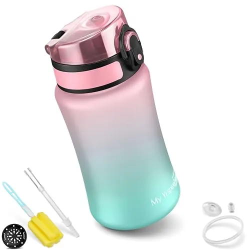 My Vesperbox® Trinkflasche Kinder [350ML] - Wasserflasche Kohlensäure Geeignet & Auslaufsicher - Water Bottle Kids - für Schule & Sport - Kinderflasche für Mädchen & Jungen - inkl. Ersatzdichtung