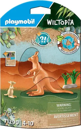 Playmobil Wiltopia 71290 - Kangourou et B.B. aus 80% recyceltem Material, umweltfreundliches Spielzeug für Kinder ab 4 Jahren mit interaktivem Lernspaß