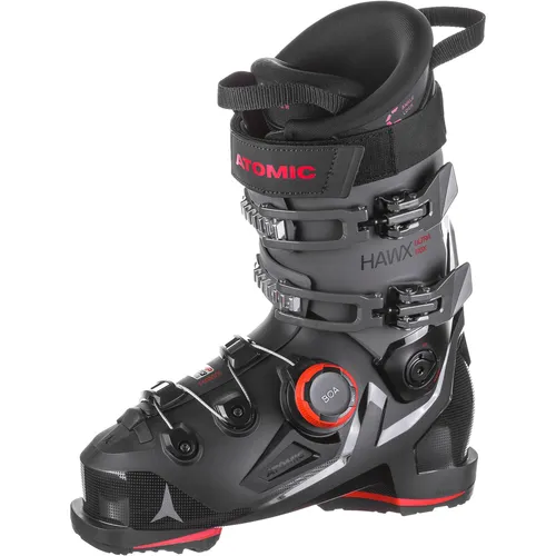 ATOMIC HAWX ULTRA 110X BOA Skischuhe Herren - Schwarz-Rot, Größe 27 1/2 - Komfortable Alpin-Skischuhe mit schmaler Passform für All-Mountain-Skifahrer; Prolite-Konstruktion sorgt für Stabilität und präzises Fahren; individuell anpassbarer Innenschuh für optimalen Sitz.