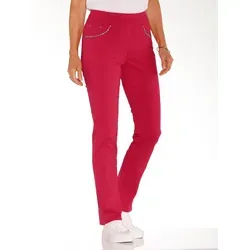 Schlupfjeans CASUAL LOOKS - Damen, Gr. 38, rot - Damen Jeans mit Rundum-Dehnbund für hohen Komfort. Die vorverlegte Seitennaht zaubert eine schlanke Silhouette. Unterstützt die Initiative Cotton made in Africa. Perfekt für jeden Anlass!