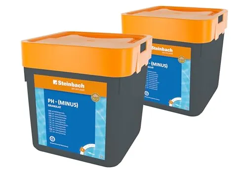 Steinbach pH-Minus Granulat 7,5 kg - Effektive pH-Wert-Senkung für Pools - Effektives pH-Minus Granulat zur Senkung des pH-Werts im Poolwasser. Gut löslich und staubreduziert, verbessert es die Wirkung von Wasserpflegemitteln und sorgt für ein angenehmes Badegefühl. Ideal für alle Pooltypen.