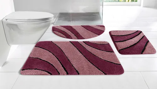 Otto Home Badematte "Anna" – Rechteckiger Badvorleger in Rot (Bordeaux/Beere), 90x160 cm - Die Badematte "Anna" mit Wellen-Motiv sorgt für ein gemütliches Ambiente im Bad. Ihr strapazierfähiges Material ist pflegeleicht und trocknet schnell, ideal für entspannte Momente. Rutschhemmend und fußbodenheizungsgeeignet.
