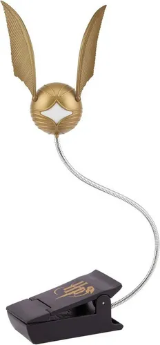 Goldener Schnatz Leselampe mit Lumi-Clip - Offizielles Harry Potter Merchandise - Praktische Clip-Lampe für nächtliches Lesen im Harry Potter Design. Ideal für Fans, die ihre Bücher jederzeit genießen möchten. Batteriebetrieben oder USB, perfekt für Zuhause und unterwegs.