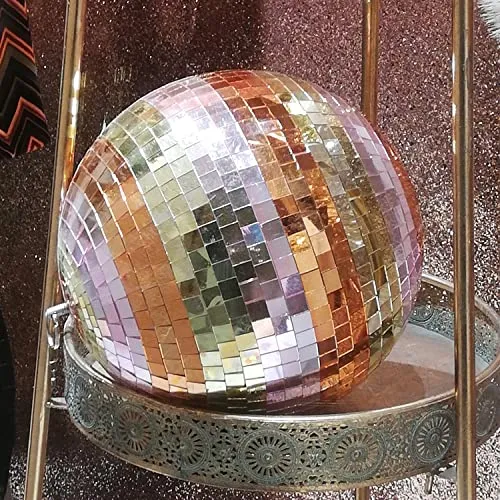 SATISFIRE Discolicht Spiegelkugel 20cm pastellfarben - Disco-Lichter - 20cm große Spiegelkugel aus Echtglas in sanften Pastellfarben, ideal für einzigartige Lichteffekte und zeitlose Dekoration.