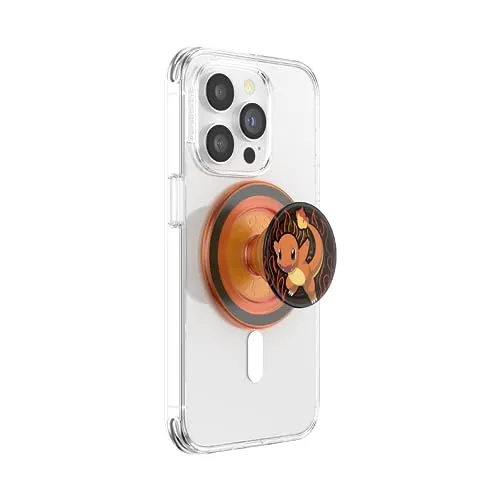 Popsockets MagSafe Round Lizenz Charmander Flame - Handy Spezial-Zubehör mit stylischem Charmander-Design, perfekt für Pokémon-Fans und sorgt für besseren Halt beim Smartphone.