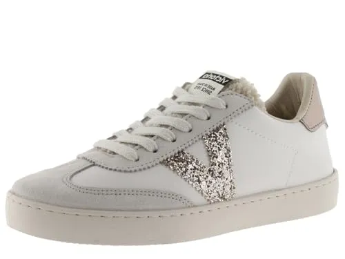 Victoria Low-Top Berlin Ciclista Damen Sneaker - Stylische Damen-Sneaker mit Leder-Effekt, Glitter-Logo und bequemer Sohle aus pflanzlichen Ölen. Ideal für einen modischen Fahrradlook.