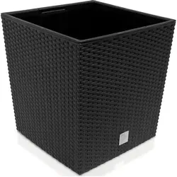 Blumentopf Kunststoff Rattan Optik eckig 32 cm - Wetterfester Blumentopf in stilvoller Rattan-Optik, ideal für Blumen und Kräuter. Mit 32 L Volumen eignet er sich perfekt für Innen- und Außenbereiche.