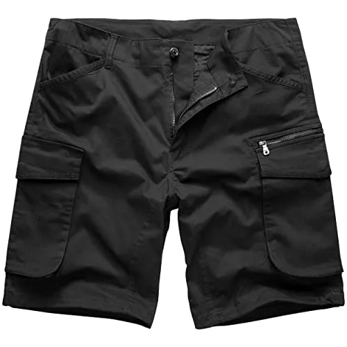 Höhenhorn Teramaster Herren Cargo Shorts - Bermuda Schwarz W36 - Herren-Shorts mit praktischen Taschen, ideal für Freizeit und Outdoor-Aktivitäten. Bequem und stylisch mit Zugbändern an den Beinenden.