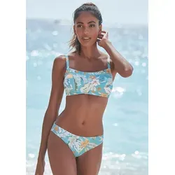Bustier-Bikini-Top "Suva", aquablau mit Mesh-Einsatz - Stylisches Bikini-Top von Sunseeker, verstellbare Träger und herausnehmbare Softcups für ein schönes Dekolleté. Ideal für den perfekten Auftritt am Strand oder See.