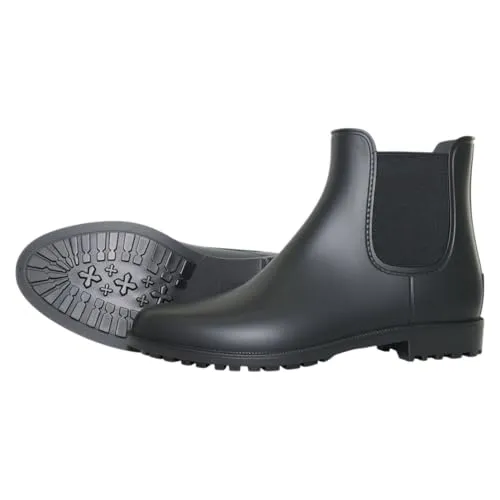 PFIFF Jodhpurstiefelette Damen Schwarz 41 - Jodhpur- & Paddock-Stiefel für Damen, strapazierfähiges PVC-Material, komplett wasserdicht und rutschhemmende Sohle für sicheren Halt.
