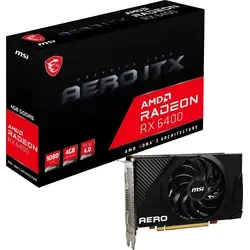 MSI Radeon RX 6400 AERO ITX 4GB GDDR6 - Grafikkarten mit 4 GB GDDR6 und Unterstützung für maximale Auflösungen bis zu 7680 x 4320 Pixel - ideal für Gaming und Multimedia.