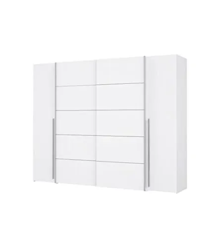 FORTE Dreh- und Schwebetürenschrank Narago - Schränke mit wechselbaren Paneelen für individuelle Gestaltung, Made in Europe und ideal für jeden Raum. Hohe Funktionalität mit 12 Fächern und 10 Einlegeböden.