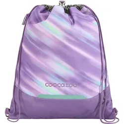 coocazoo Turnbeutel „Arctic Lights” in Flieder mit Reißverschlussfach - Praktischer 10-Liter Sportbeutel mit reflektierenden Elementen und Kordelzug. Ideal für die Schule, mit Schnalle zur Befestigung am Rucksack und extra Stauraum für Sportequipment.