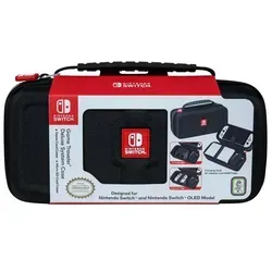 Official Traveler Deluxe System Case - Black für Nintendo Switch - Hochwertige Hard Shell Tasche für optimalen Schutz der Nintendo Switch und Zubehör, inklusive gepolstertem Fach für AC Adapter und HDMI Kabel sowie 2 Micro SD Kartenetuis.