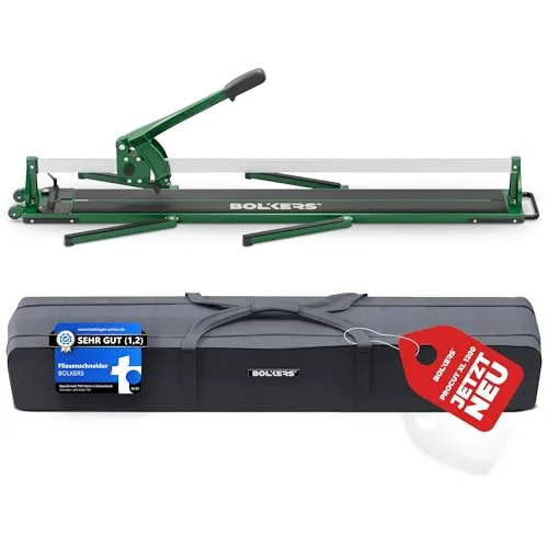 BOLKERS® ProCut XL 1200 Fliesenschneider - Fliesenschneider mit 1200mm Schnittlänge, präzise Schnitte dank Wolframcarbid-Schneidrad und magnetischem Brechstempel - ideal für Heimwerker und Renovierungsprojekte.