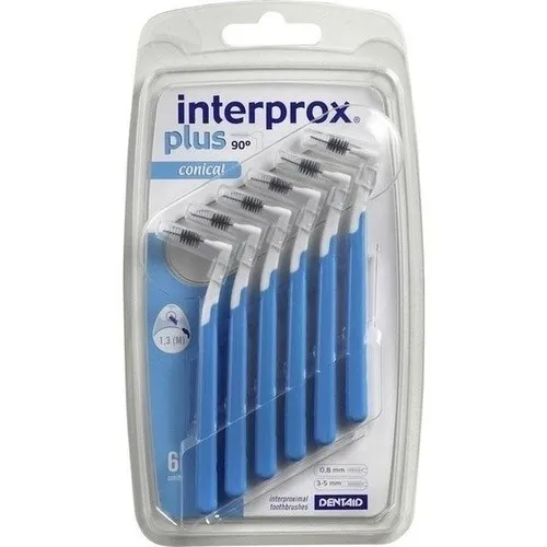 Interprox plus conical blau Interdentalbürste - Zahnpflegeartikel mit konischer Form für effektive Reinigung der Zahnzwischenräume, ideal für eine gründliche Mundhygiene.