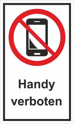 Warn- und Hinweissschild Handy verboten 25 cm x 15 cm PST