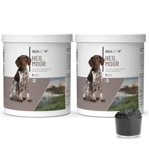 ReaVET Heilmoor für Hunde 1,3kg im 2er Set - Natürliche Verdauungshilfe - Verdauungshilfen für Hunde, verbessert die Kotbeschaffenheit und unterstützt das Immunsystem mit reinem Naturprodukt aus deutschen Mooren.