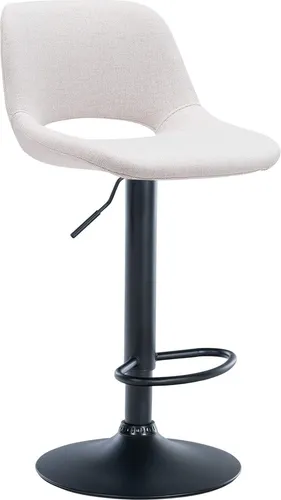 CLP Barhocker Camden - drehbar & höhenverstellbar, creme - Eleganter Barhocker aus Stoff mit bequemer Polsterung, ideal für Hausbar oder Küche. Höhenverstellbar und drehbar für optimalen Sitzkomfort.