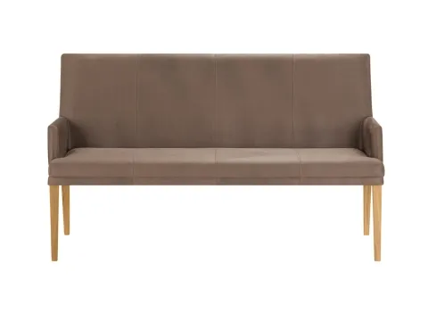 Niehoff Colorado Komfortbank Wildeiche, Microfaser Nirvana braun – 160cm - Elegante Küchenbank aus Wildeiche mit bequemer Microfaserpolsterung, perfekt für gesellige Runden und stilvolle Einrichtung.
