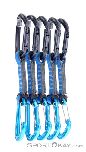 Ocun Hawk QD Combi PA 16 - 5er Expressschlingen-Set in Blau - Kletterausrüstung mit 10 cm langen Expressschlingen, ideal für sicheres Klettern und schnelle Sicherung beim Sportklettern.