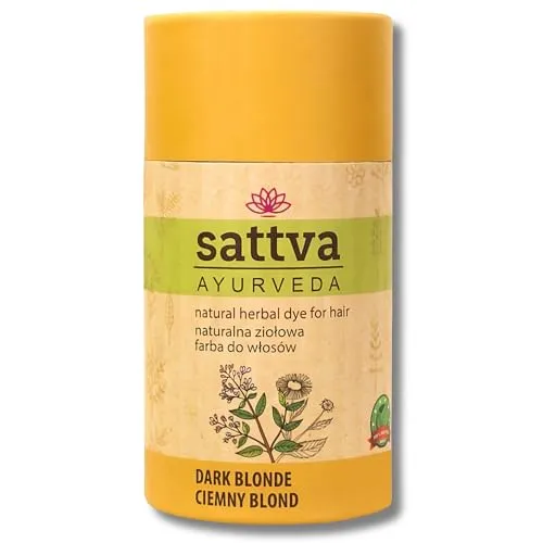 Sattva Ayurveda Natürliche Haarfarbe - Henna Haarfarbe für Allergiker - Bio Pflanzenhaarfarbe für Naturhaarfarbe, Volumen und Glanz - Doppelte Portion- ECOCERT (Dark Blond, 150)