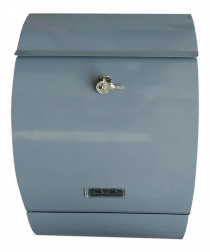 Jet-Line Wandbriefkasten LETTERBOX anthrazit mit Zeitungsfach - Eleganter Briefkasten aus lackiertem Metall mit Sichtfenster und Zylinderschloss. Inklusive Zeitungsrolle und 2 Schlüsseln für zusätzlichen Komfort.