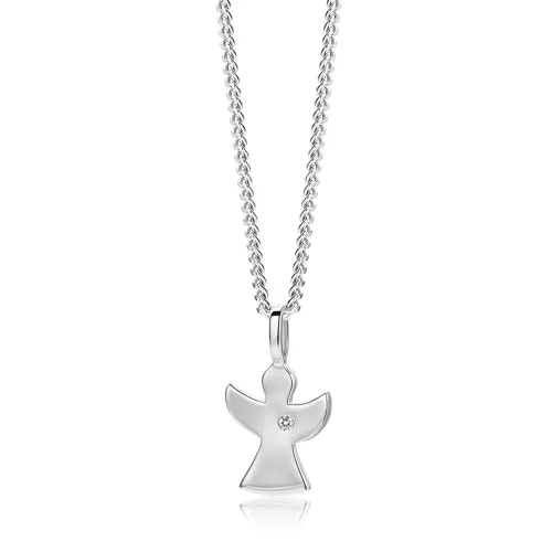MIORE Damen Halskette | Engel Design | 925 Sterling Silber | mit Zirkonia | hautfreundliche Kette Silber, Panzerkette | Damen Schmuck vom Juwelier