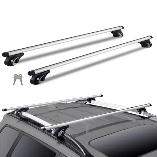 VEVOR Dachträger Universal - 120 cm Aluminium Querträger mit 90 kg Tragkraft, schnell montierbar und diebstahlsicher
