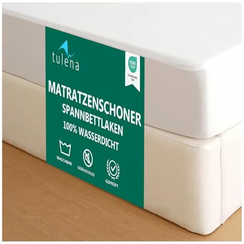 TULENA Matratzenschoner 120x200 cm aus Frottee – Wasserdicht & Atmungsaktiv – Spannbezug mit Rundumgummi – Weicher, Geräuschloser Matratzenschutz – Waschbar, Oeko-TEX Zertifiziert