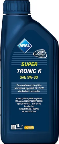 Aral SuperTronic K 5W-30 Motoröl 1 Liter BMW LL 04 VW Longlife 3 MB Porsche C30