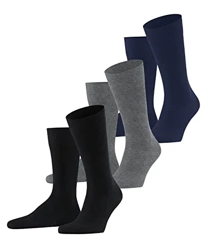 FALKE Herren Socken Family Multipack M – 3 Paar aus nachhaltiger Baumwolle - Hochwertige Herrensocken aus atmungsaktiver, nachhaltiger Baumwolle im 3-Pack. Bequem, strapazierfähig und ideal für Sneaker. Genießen Sie maximalen Komfort ohne Druckstellen!