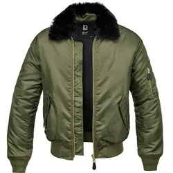 Brandit MA2 Fur Collar Jacket 5XL - Olive - Funktionsjacke mit abtrennbarem Kunstfellkragen, wind- und wasserabweisend sowie extrem strapazierfähig für besten Tragekomfort.