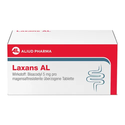 Laxans AL bei Verstopfung - Arzneimittel zur kurzfristigen Linderung von Verstopfung, mit dem Wirkstoff Bisacodyl für eine sanfte und effektive Darmentleerung.