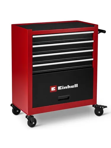 EINHELL TC-TW 100 4510170 Werkzeugwagen - Kompakter Werkstattwagen mit 5 Schubladen und 75kg Kapazität, ideal für die mobile Werkzeugaufbewahrung. Mit praktischen Rollen für einfachen Transport.