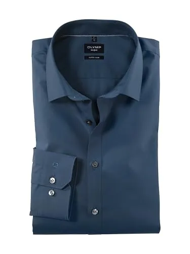 OLYMP Businesshemd No. Six super slim - Bügelleicht, blau - Klassisches Hemd in sehr schmaler Passform, bügelleicht und pflegeleicht, ideal für den eleganten Auftritt im Büro.