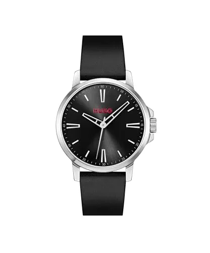 HUGO Quarzuhr #SMOOTH 1530417 mit Lederarmband - Stylische Herrenuhr mit modernem Design und hochwertigem Lederarmband. Ideal für jeden Anlass, verbindet Funktionalität mit urbanem Stil und setzt markante Akzente.
