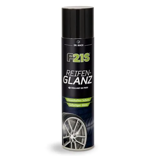 DR. WACK P21S Reifen-Glanz Spray 400 ml - Reifenpflege fürs Auto - Ausbleichschutz vor UV-Strahlung - Für alle Reifentypen - Neuer Glanz für verblasste Reifen - Hochwertige Autopflege