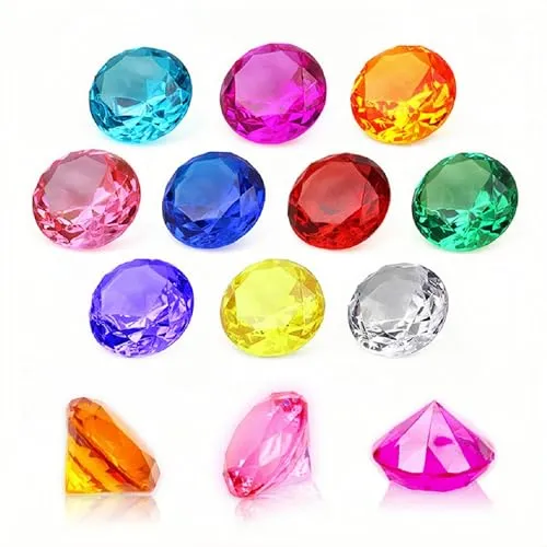 NLR [20stück 4cm] Große Größe Kinder Diamant Acryl Edelstein Spielzeug, Piraten-Schatzsuche|Ostereier-Füller|Tauchlehrer|Gefälligkeiten der Partei, Geschenk zu Geburtstags-/Weihnachts-/Osterpreisen