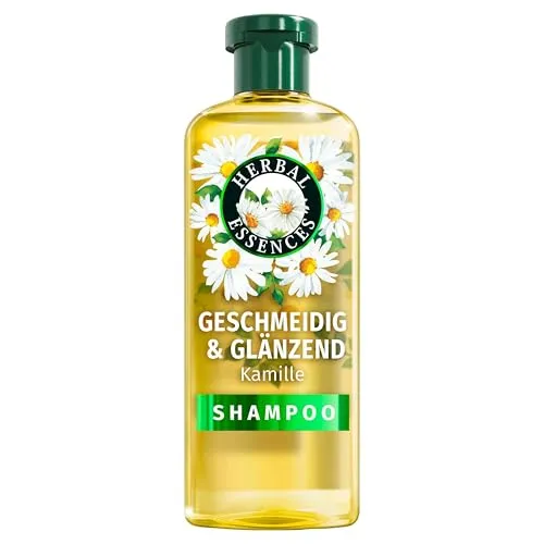 Herbal Essences Geschmeidig & Glänzend Shampoo mit Kamille 350ml - Shampoo für geschmeidiges & glänzendes Haar, angereichert mit Kamillenextrakt, vegan und silikonfrei – für unwiderstehlich weiches Haar und einen erfrischenden Sommerduft.