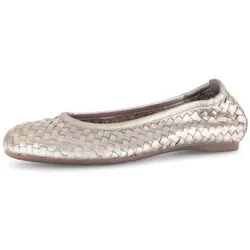 Gabor Ballerina, Schlupfschuh, Frühlingsschuh, Businessschuh mit tollem Flechtmuster goldfarben 38,5 EU (5,5 UK)