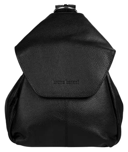 BRUNO BANANI Cityrucksack, Schwarz, Echt Leder - Stylischer Rucksack aus 100% Rindleder, der sich mit wenigen Handgriffen in einen Shopper verwandeln lässt. Ideal für Freizeitaktivitäten und Stadtbummel.