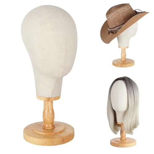 DaizySight Standfester Perückenkopf, 21"/54cm Mannequin Köpfe Perückenständer für Presentation von Mützen und Hüten, Perrückenträger Puppenkopf Dekokopf, Perückenständer