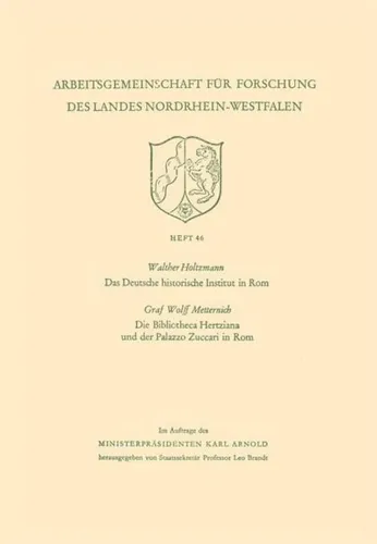 Das Deutsche historische Institut in Rom – Die Bibliotheca Hertziana - Fachbuch von Walther Holtzmann, Taschenbuchformat, ideal für Geschichtsinteressierte und Forschung. Entdecken Sie wertvolle Einblicke in die deutsche Kultur.