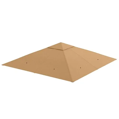 Outsunny Pavillondach 2,98 x 2,95 m - Beige - Zubehör für Pavillons: Hochwertiges, wasserbeständiges Ersatzdach mit UV-Schutz für gemütliche Stunden im Freien.