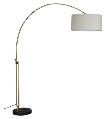 Dutchbone Bogenlampe Archie Gold – Elegante Stehlampe mit Marmorfuß - Die Dutchbone Bogenlampe Archie vereint edlen Marmor und feines Leinen in Gold. Ihr flexibler Bogen sorgt für stimmungsvolles Licht und verleiht jedem Raum zeitlose Eleganz.