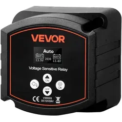 VEVOR Trennrelais 12V 300A mit LCD-Bildschirm - Intelligenter Batterietrennschalter für Lithium- & Blei-Säure-Batterien. Hohe Kompatibilität und effizientes Spannungsmanagement für Auto, LKW, Wohnmobil und Boot. Kompakt und benutzerfreundlich.